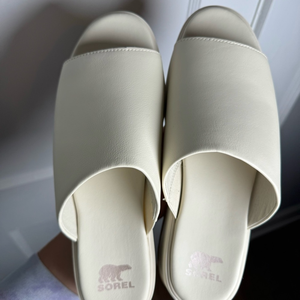 Sorel Dayspring Slide Women’s Platform Sandal in Chalk New Without Tags Size 10 - Picture 11 of 13